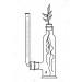Apparatus for determining the quality of water absorbed and given off by transpiring plants, bottle, side tube.