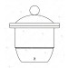 Dessicator Plain with knobbed lid, Ground Flanges Neutral Glass, with Perforated Porcelain Plate.