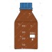 Reagent Bottle, Amber Colour, wide mouth with Polypropylene Blue Screw cap and pouring ring, repeatedly autoclaveable, Graduated. (Amber).