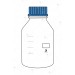Reagent Bottle, Clear, extra wide mouth with Polypropylene Blue Screw cap and pouring ring, repeatedly autoclaveable, Graduated.